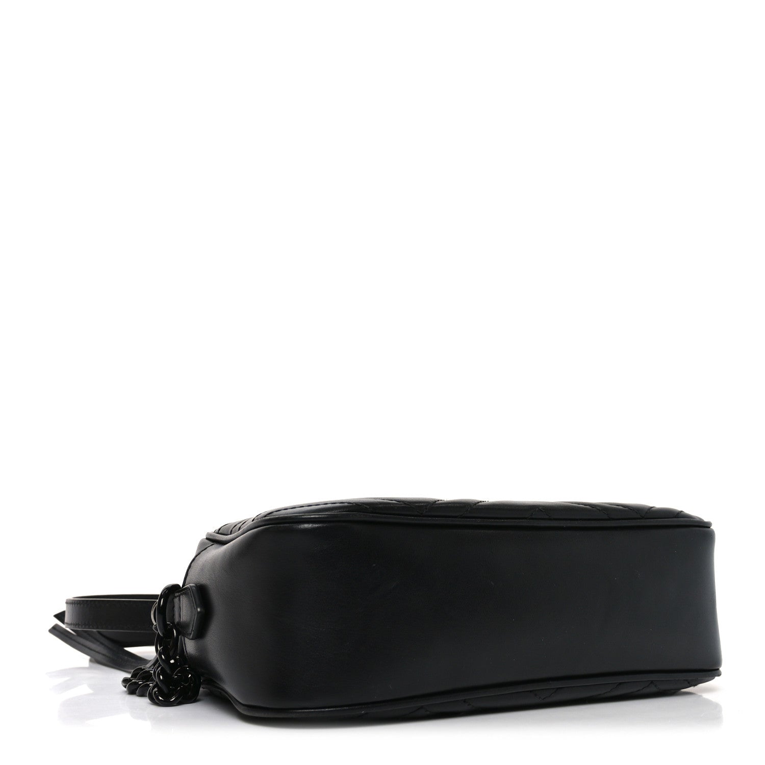 Gucci Calfskin Matelasse Monochrome Small GG Marmont Chain Shoulder Bag Black 4 of 11