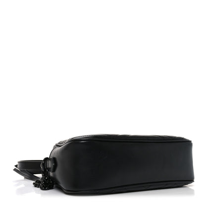 Gucci Calfskin Matelasse Monochrome Small GG Marmont Chain Shoulder Bag Black 4 of 11