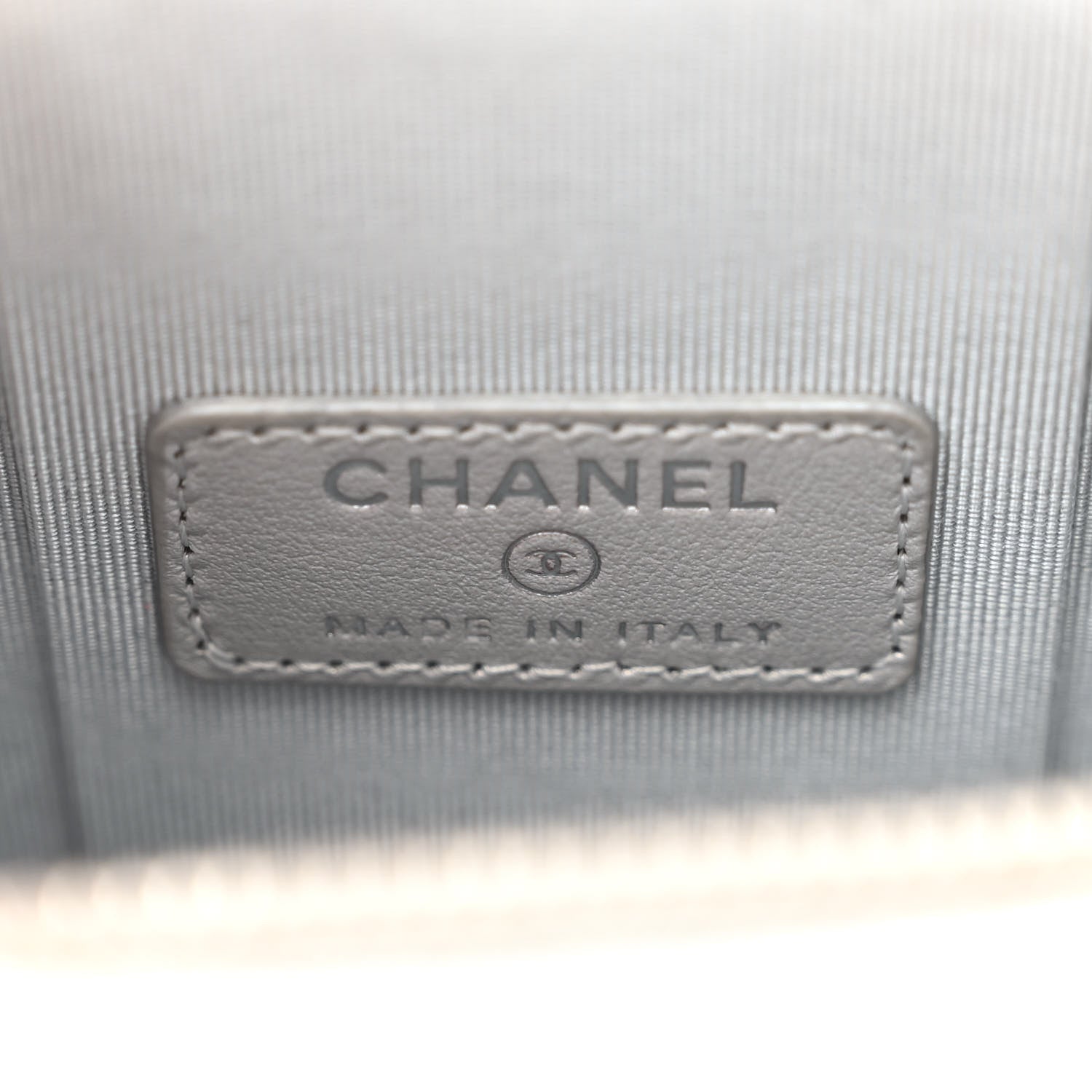 Chanel Metallic Lambskin Quilted Phone Holder With Chain Silver 6 of 13