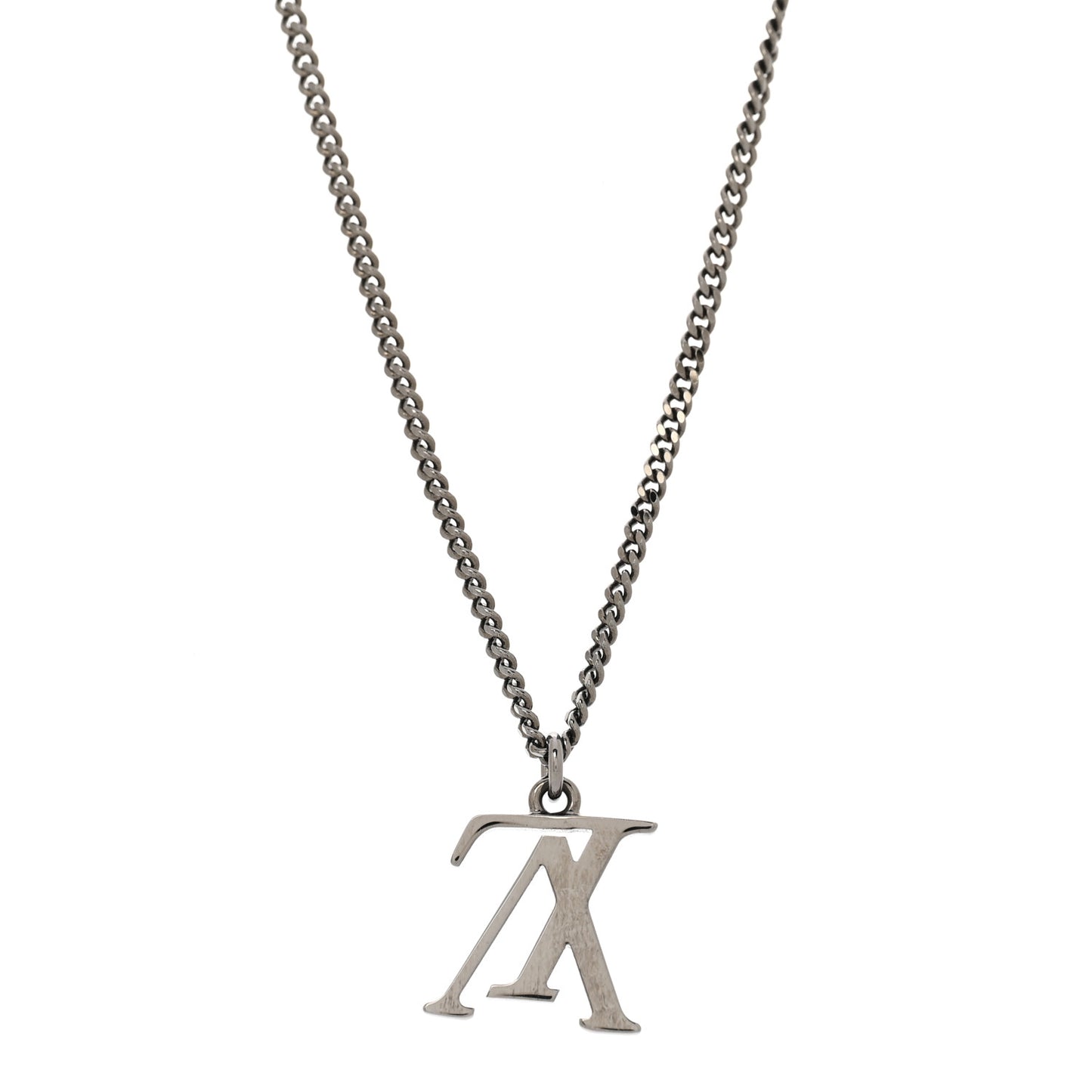 LV Upside Down Necklace Gunmetal