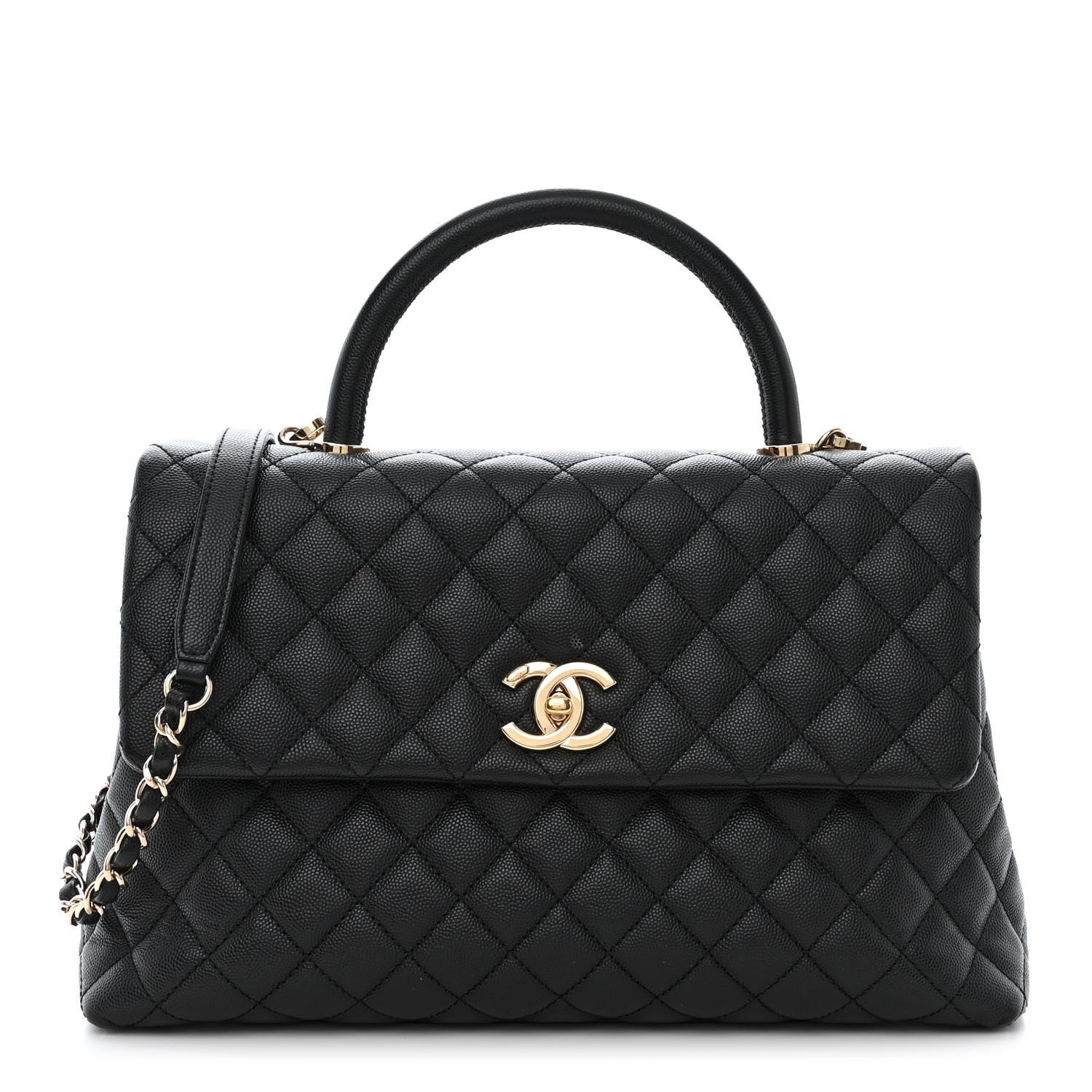 Chanel Caviar Quilted Medium Coco Handle Flap Black 1 of 10