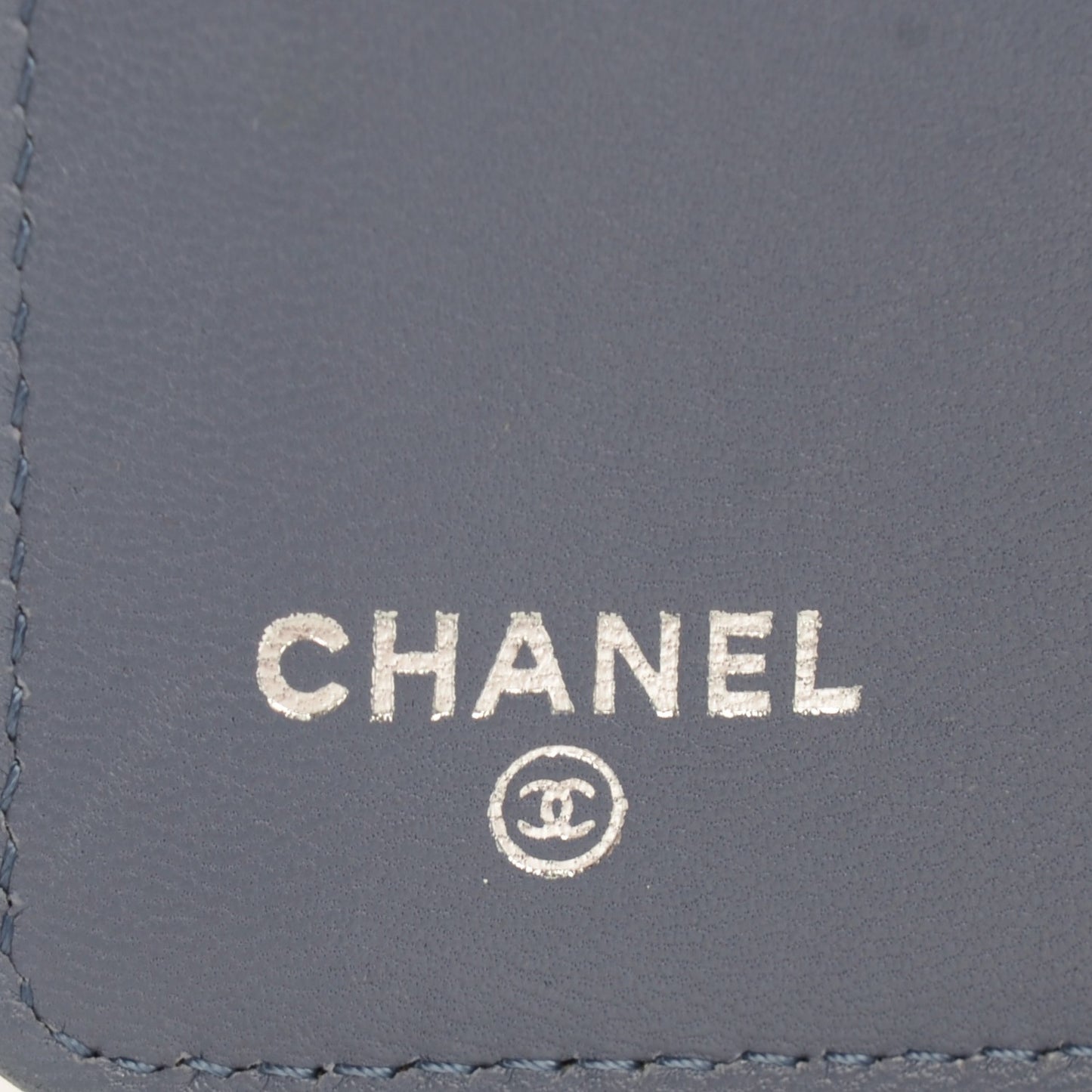 Lambskin Quilted Yen Wallet Blue