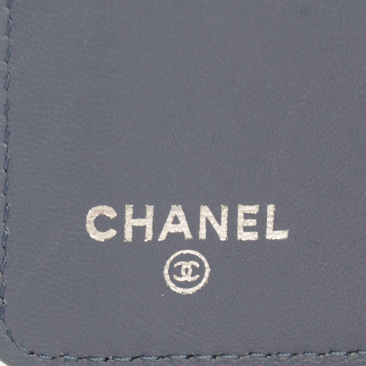Chanel Lambskin Quilted Yen Wallet Blue 8 of 9