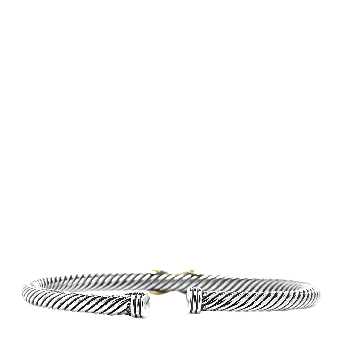 Sterling Silver 18K Yellow Gold 4mm X Station Cable Bracelet