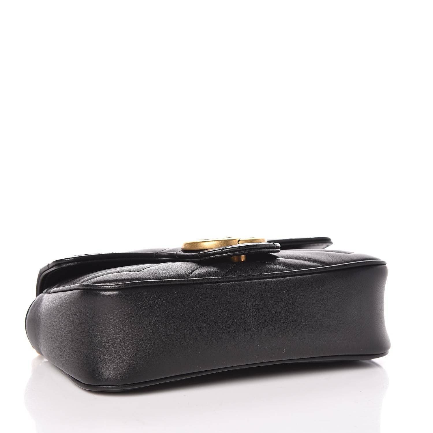 Gucci Calfskin Matelasse Super Mini GG Marmont Shoulder Bag Black 4 of 10