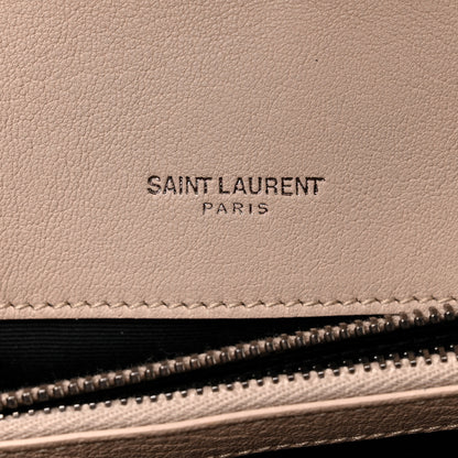 Saint Laurent Sheepskin Matelasse Chevron Monogram Medium College Bag Rose Antic 5 of 8