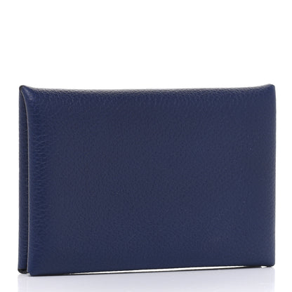 Hermes Evercolor Verso Calvi Card Case Bleu Saphir Bleu France 3 of 8