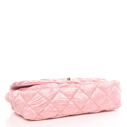 Chanel Satin Quilted Pleated Flap Pink 4 of 9