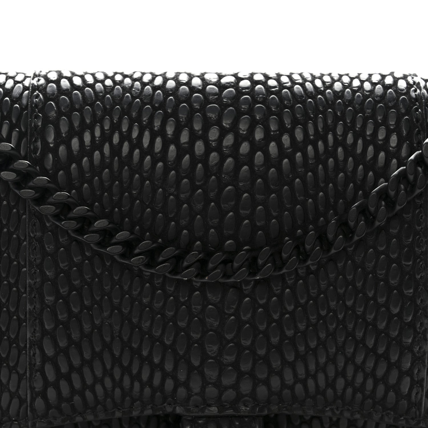Balenciaga Cobra Embossed Monochrome Hourglass Chain Bag Black 7 of 11
