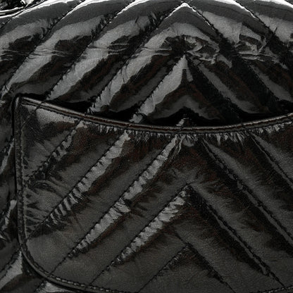 Chanel Patent Metallic Crumpled Calfskin Chevron Quilted Mini Rectangular Flap So Black 12 of 12