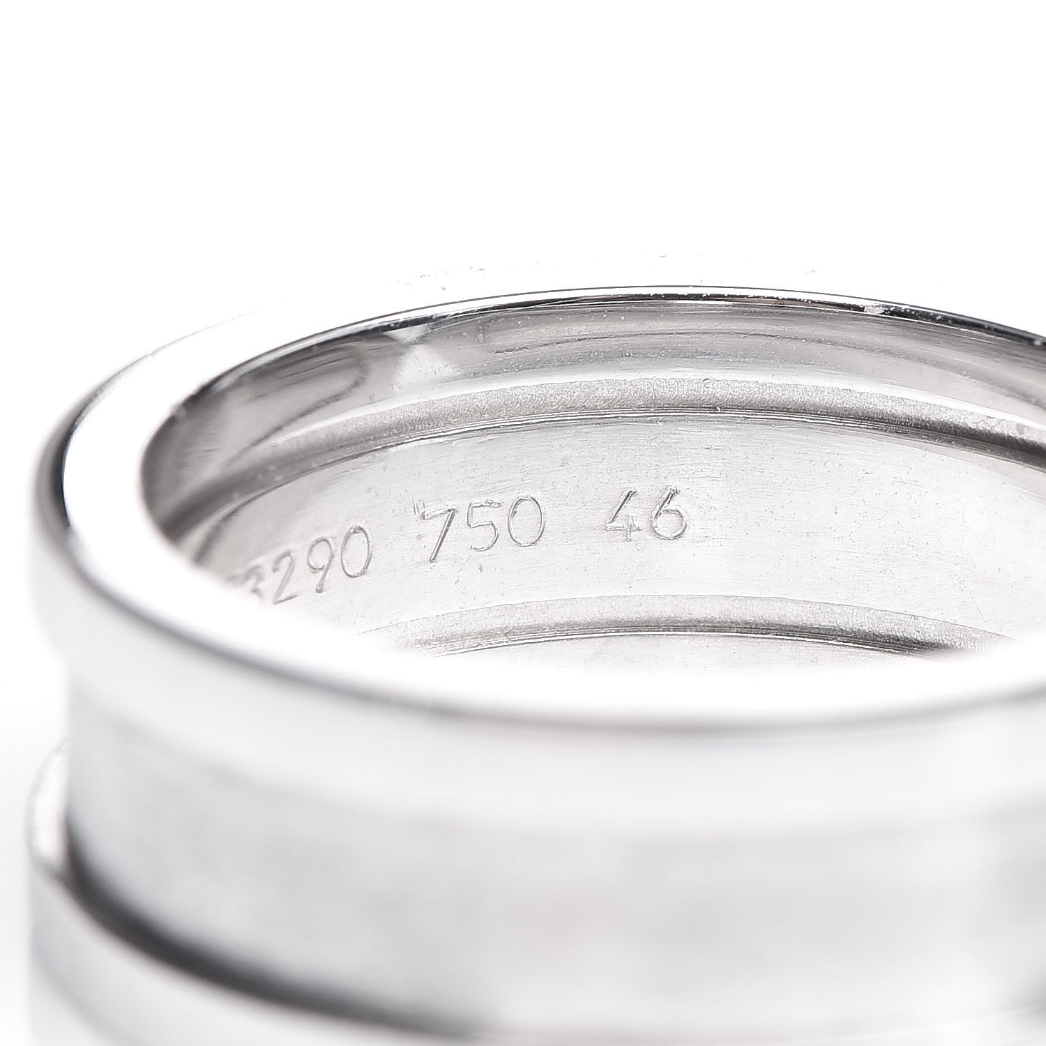 Cartier 18K White Gold Diamond 6.5mm Logo De Ring 46 3.75 6 of 6