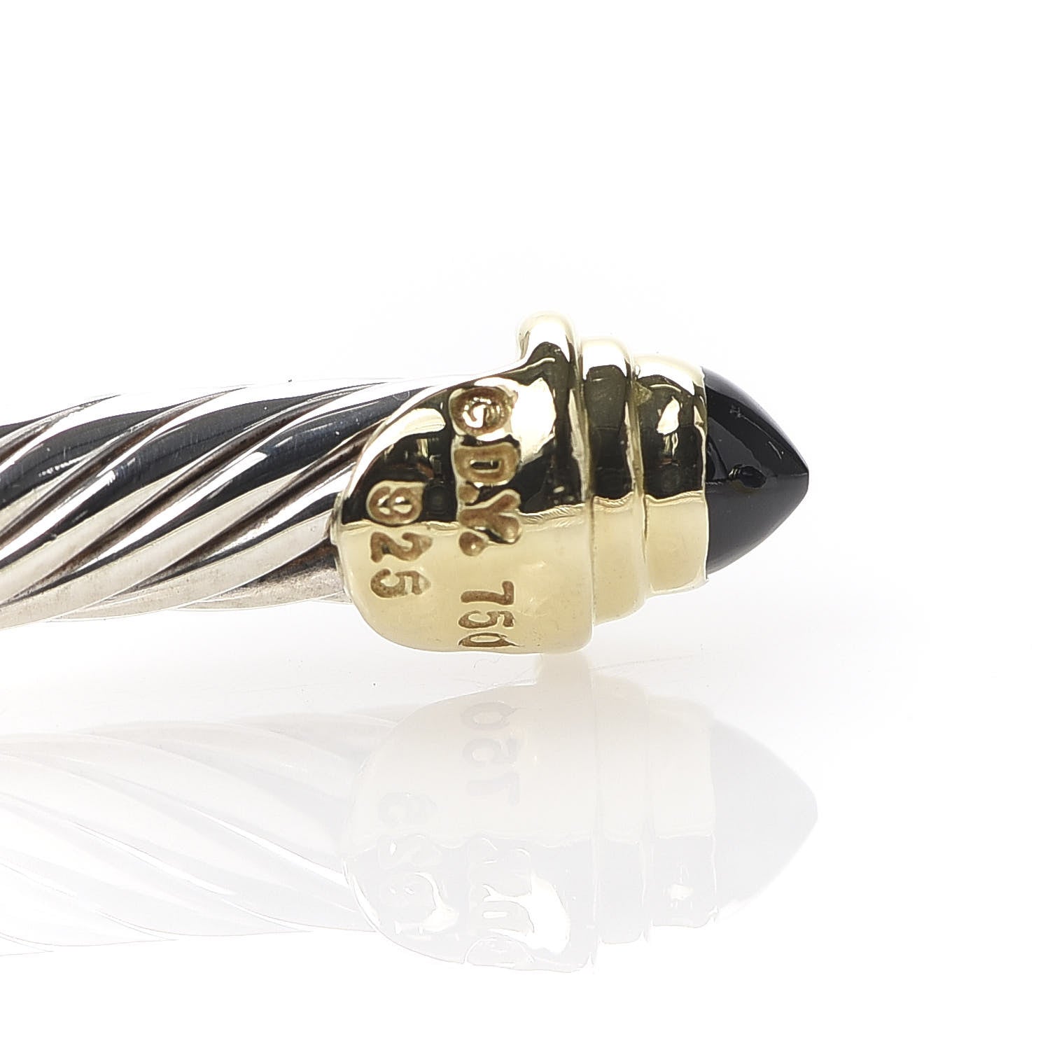 David Yurman Sterling Silver 18K Yellow Gold Blue Sapphire 4mm Cable Kids Birthstone Bracelet 5 of 5