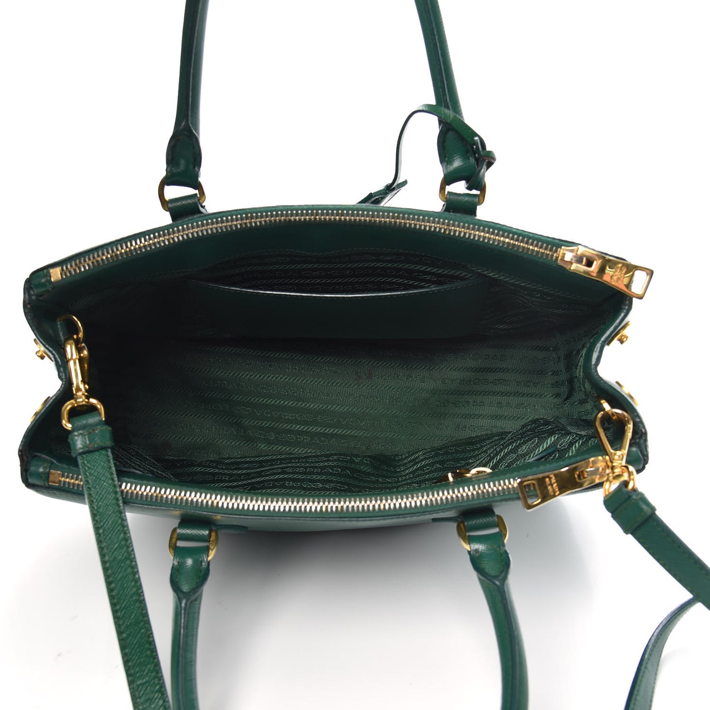 Saffiano Small Galleria Double Zip Tote Biliardo
