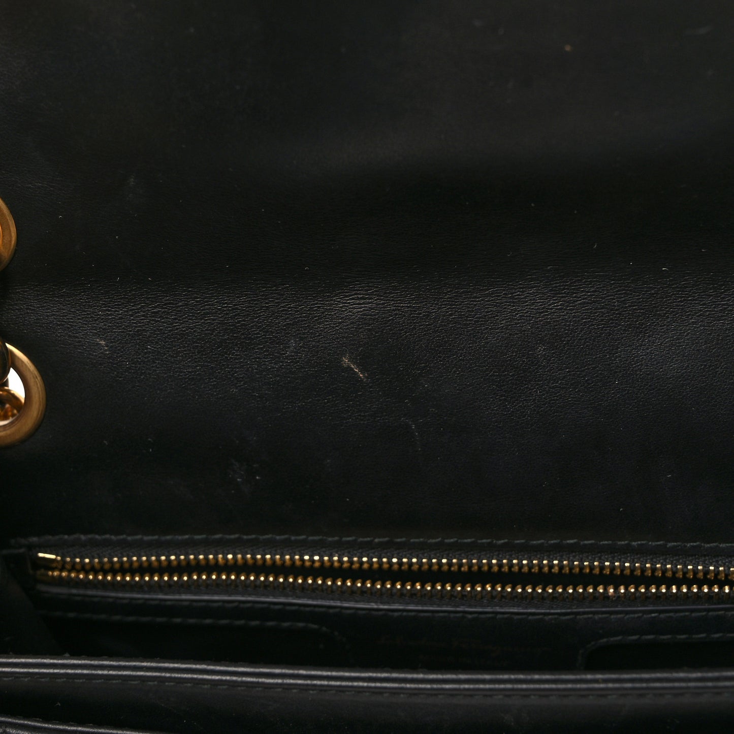 Calfskin Quilted Gancini Flap Bag Black