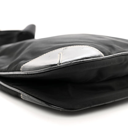 Prada Tessuto Nylon Calfskin Flat Messenger Bag Black 8 of 10