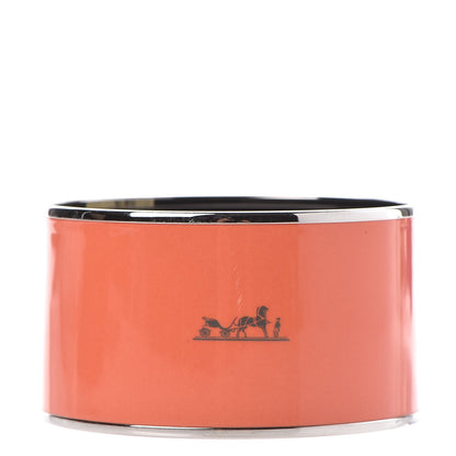 Hermes Enamel Printed Extra Wide Caleche Bracelet 62 Mango 1 of 5