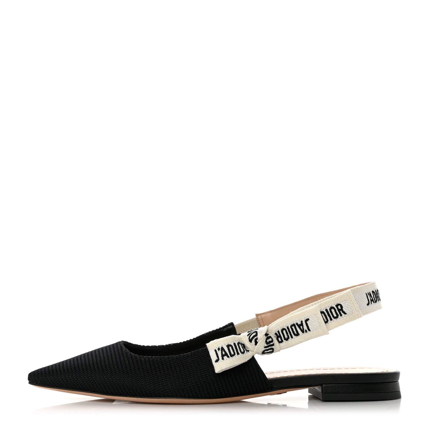 Technical Canvas Ribbon J'Adior Slingback Ballet Flats 36.5 Black