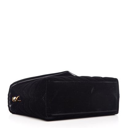 Saint Laurent Velvet Y Quilted Monogram Small Loulou Chain Satchel Black 4 of 9