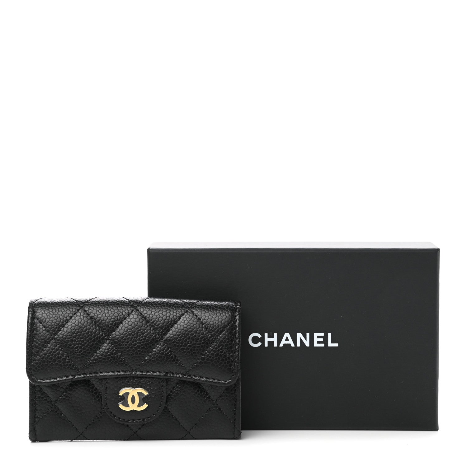 Chanel Caviar Quilted Flap Card Holder Wallet Black 9 of 9