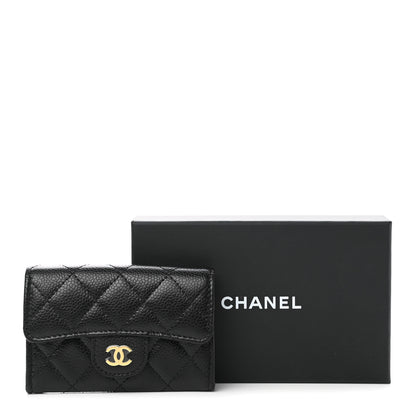 Chanel Caviar Quilted Flap Card Holder Wallet Black 9 of 9