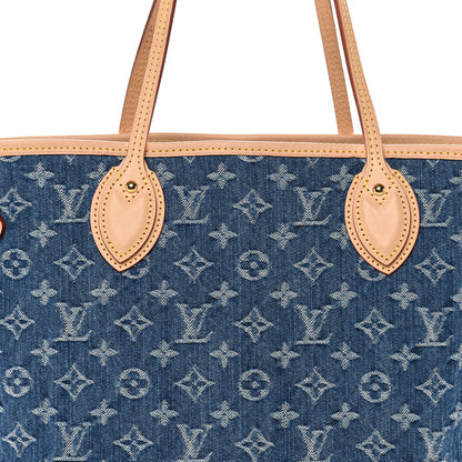 Louis Vuitton Monogram Denim Neo Neverfull MM Blue 7 of 9