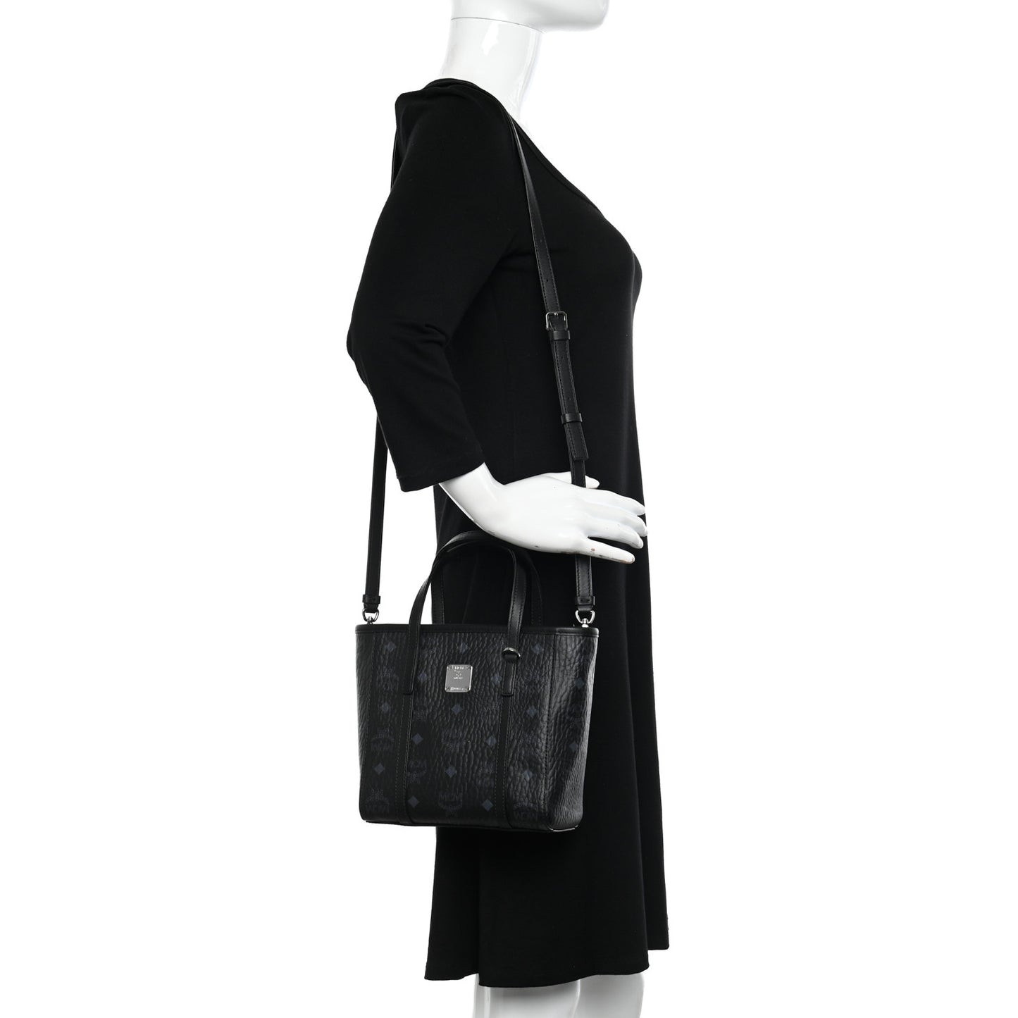 Visetos Mini Aren Top Zip Shopper Tote Black