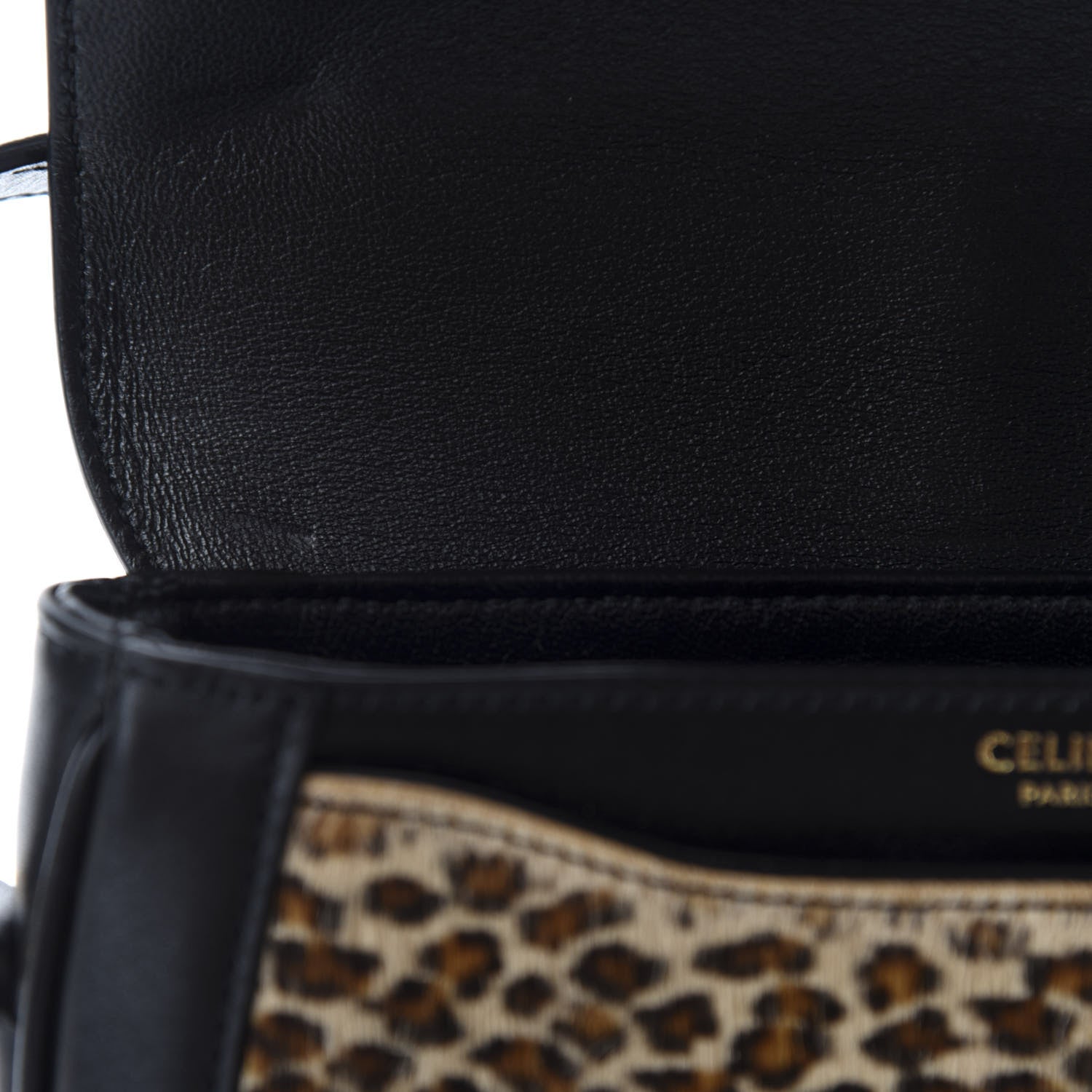 Celine Pony Hair Calfskin Leopard Print Besace 16 Black Naturals 9 of 12
