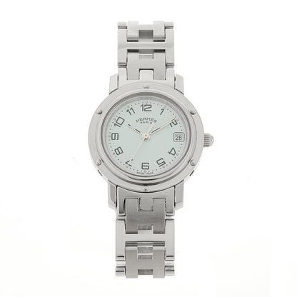 Hermes Stainless Steel 24mm Clipper Quartz Watch White 1 of 4