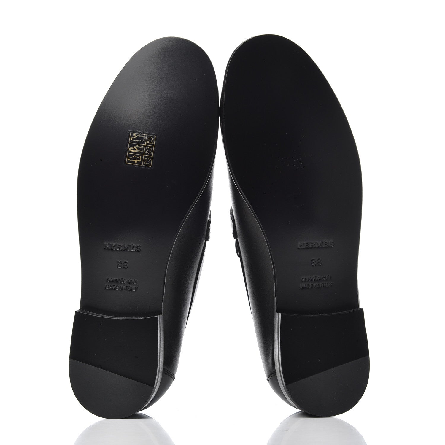 Hermes Calfskin Womens Destin Loafer 38 Black 5 of 14