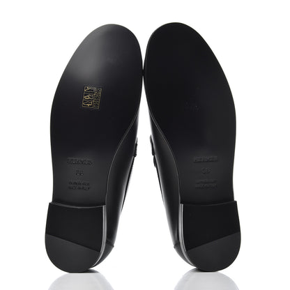 Hermes Calfskin Womens Destin Loafer 38 Black 5 of 14