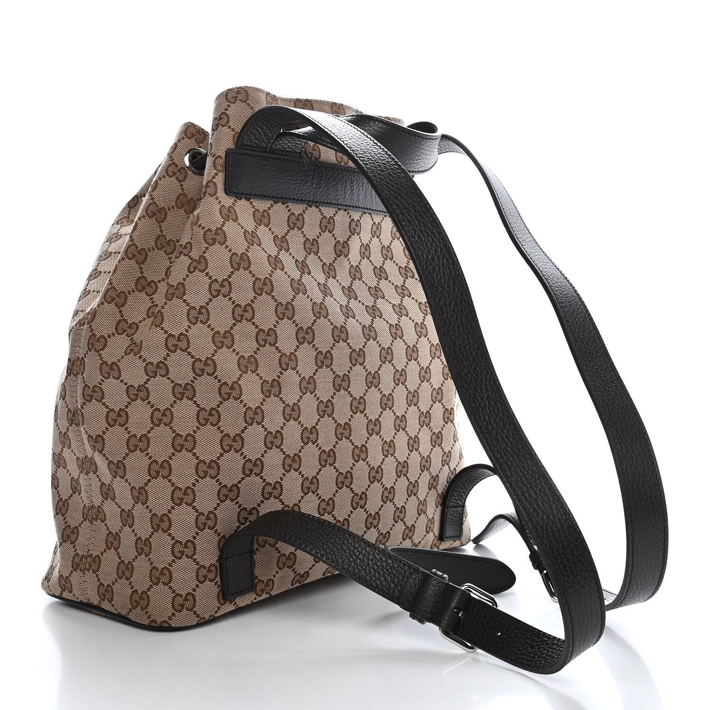 Monogram Dollar Calfskin O Drawstring Backpack Beige Ebony Testa di Moro Dark Chocolate