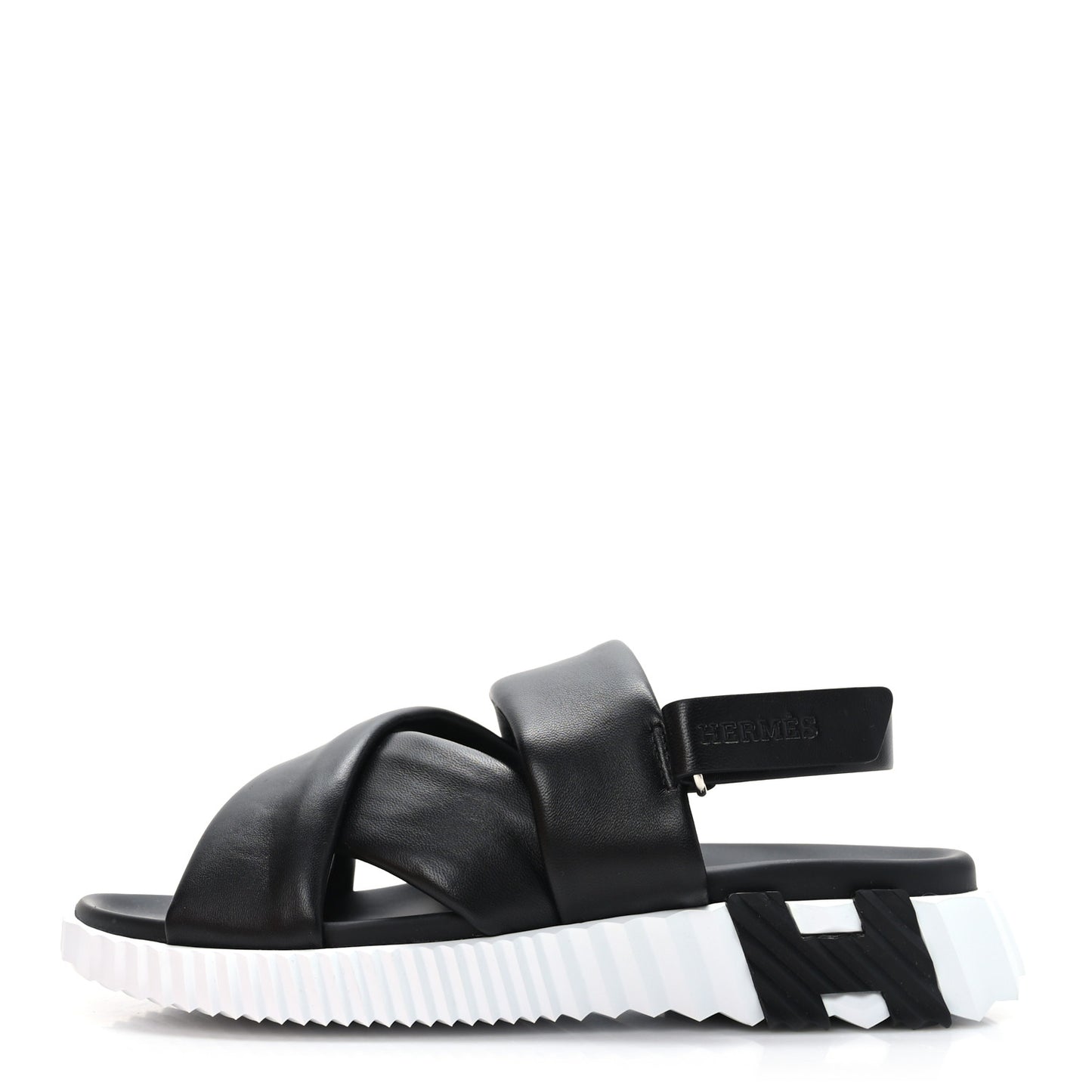 Calfskin Goatskin Electric Sandals 39 Black White