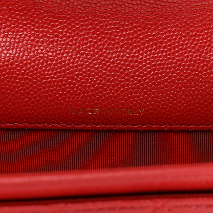 Chanel Caviar Quilted Flap Card Holder Wallet Red 6 of 8