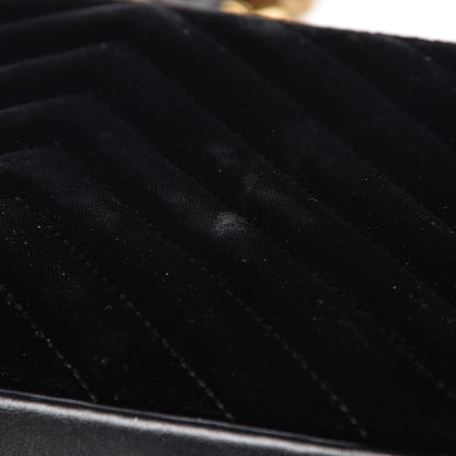 Saint Laurent Velvet Matelasse Chevron Medium College Monogram Bag Black 14 of 16