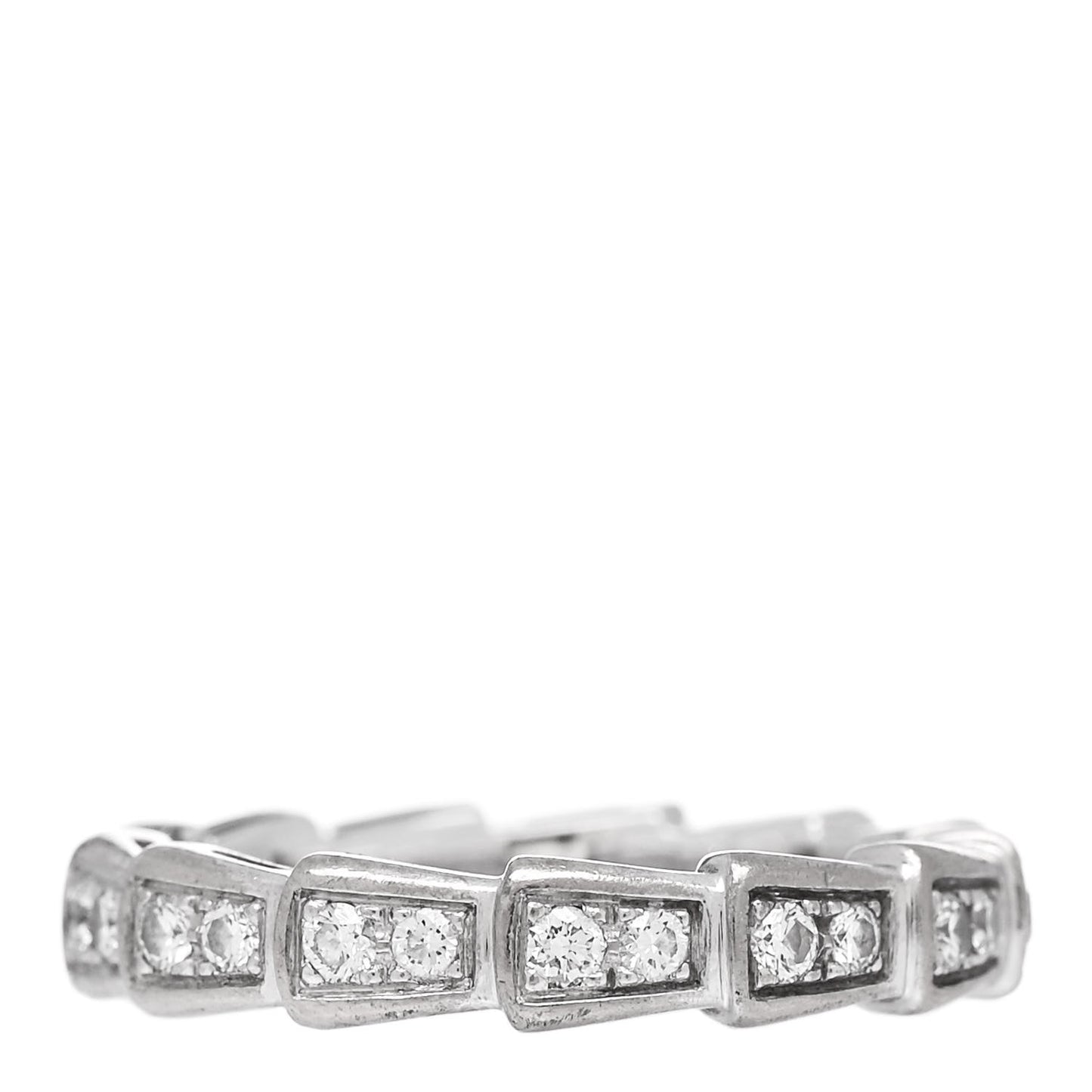 18K White Gold Diamond Serpenti Viper Band Ring 49 5