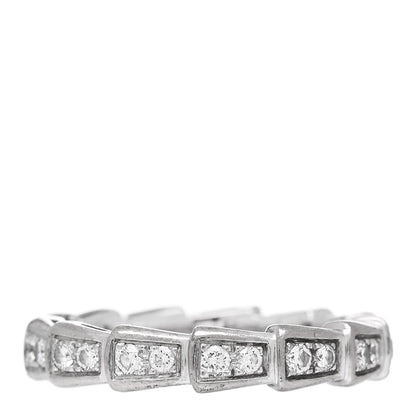 Bulgari 18K White Gold Diamond Serpenti Viper Band Ring 49 5 1 of 7