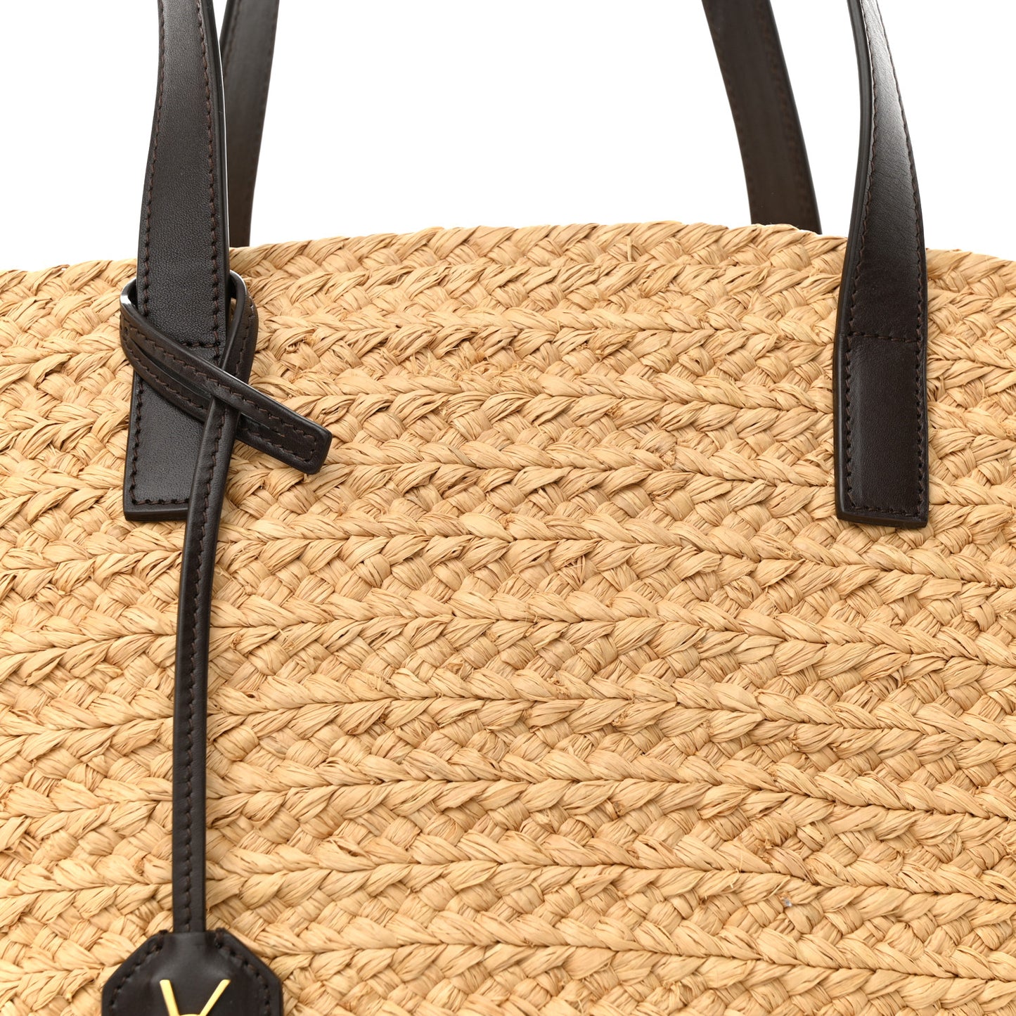 Raffia Calfskin Medium Panier Tote