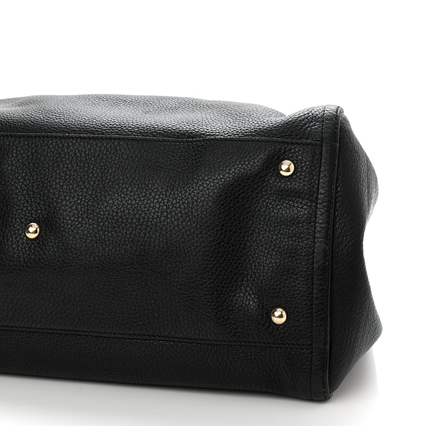 Pebbled Calfskin Large Soho Shoulder Bag Black