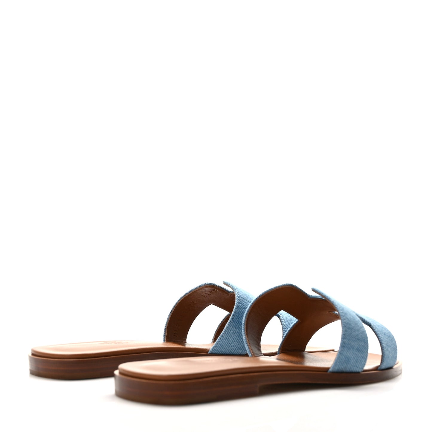 Denim Canvas Oran Sandals 37 Bleu Clair
