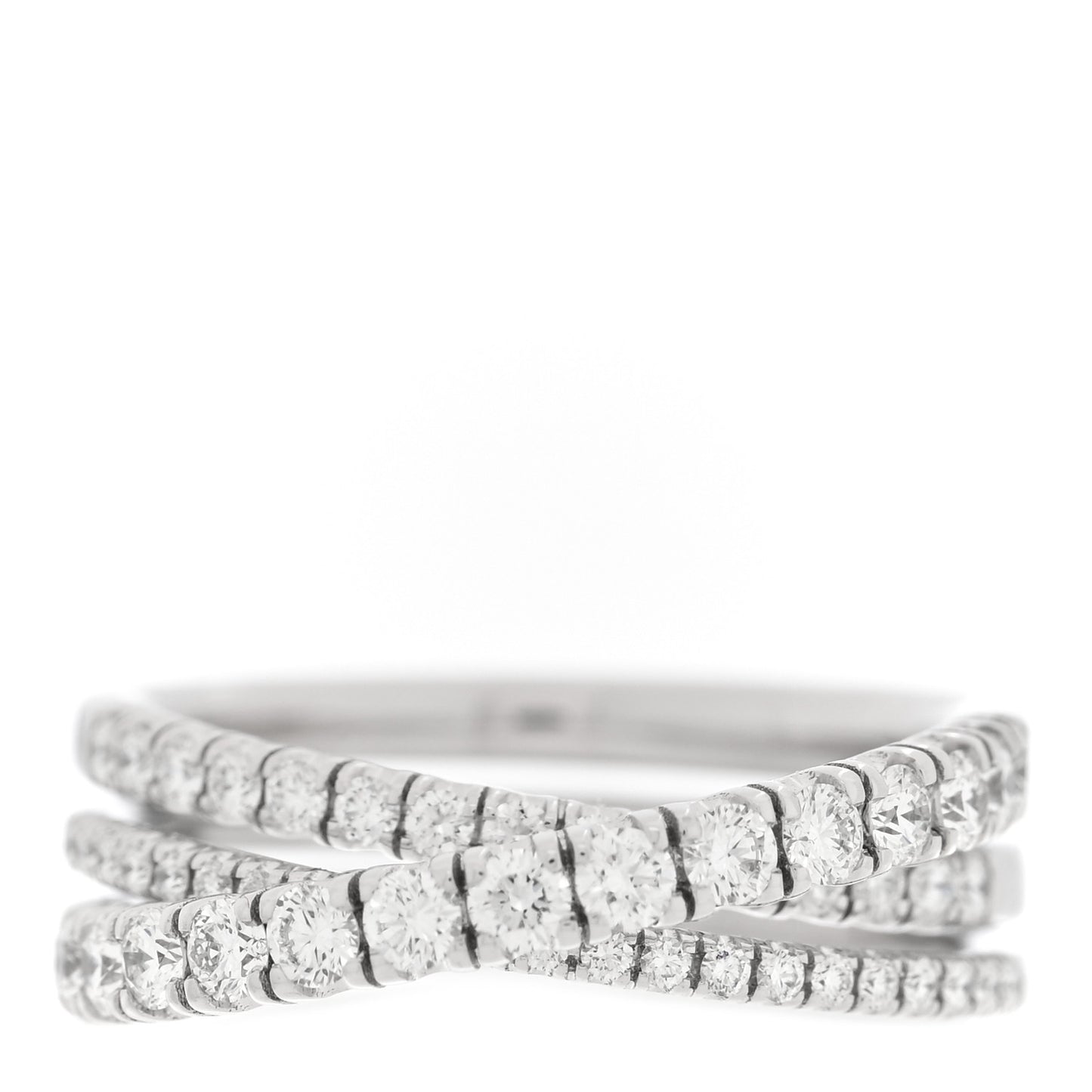 18K White Gold Diamond Etincelle de Cartier Semi Paved Ring 52 6