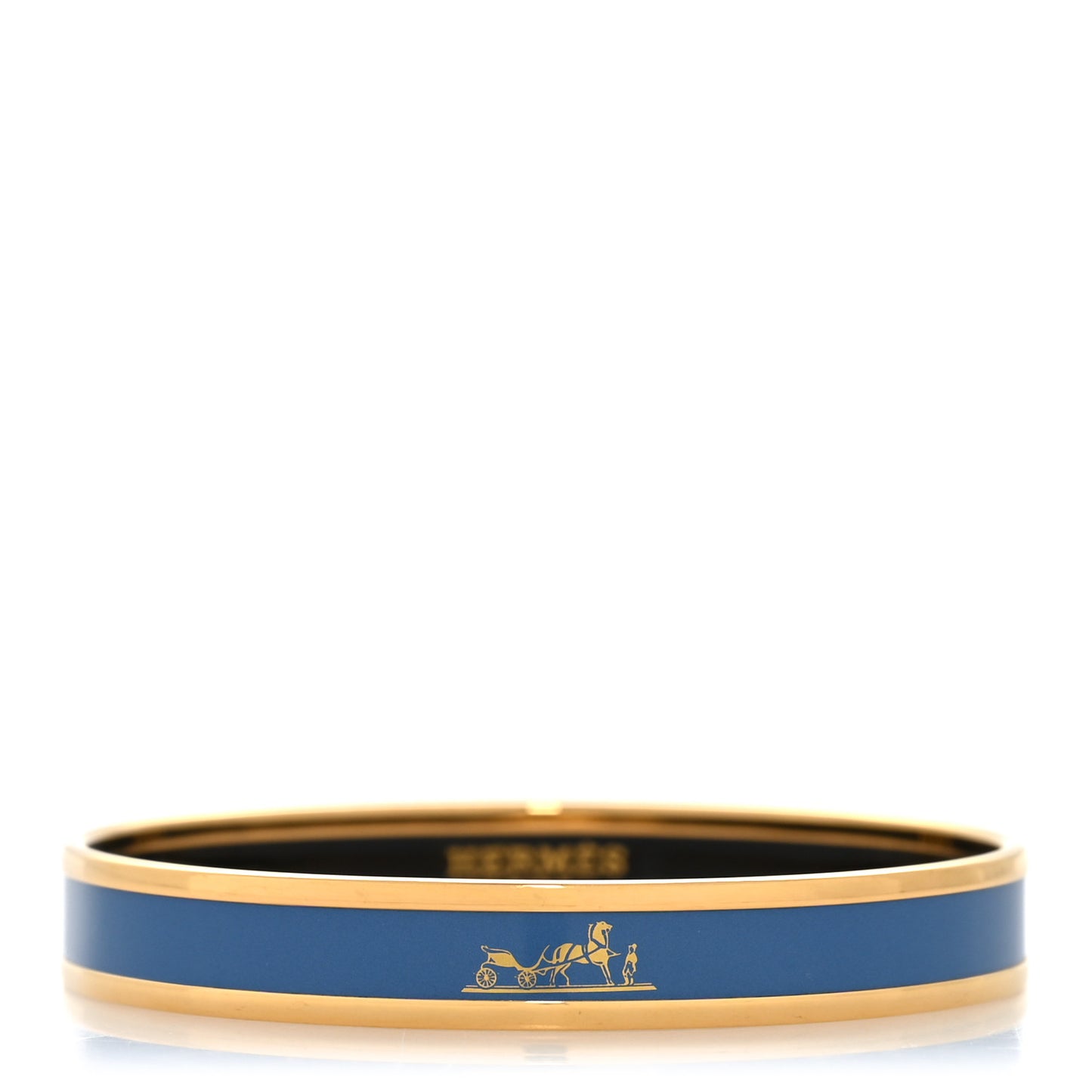 Enamel Printed Caleche Narrow Bracelet 70 Bleu
