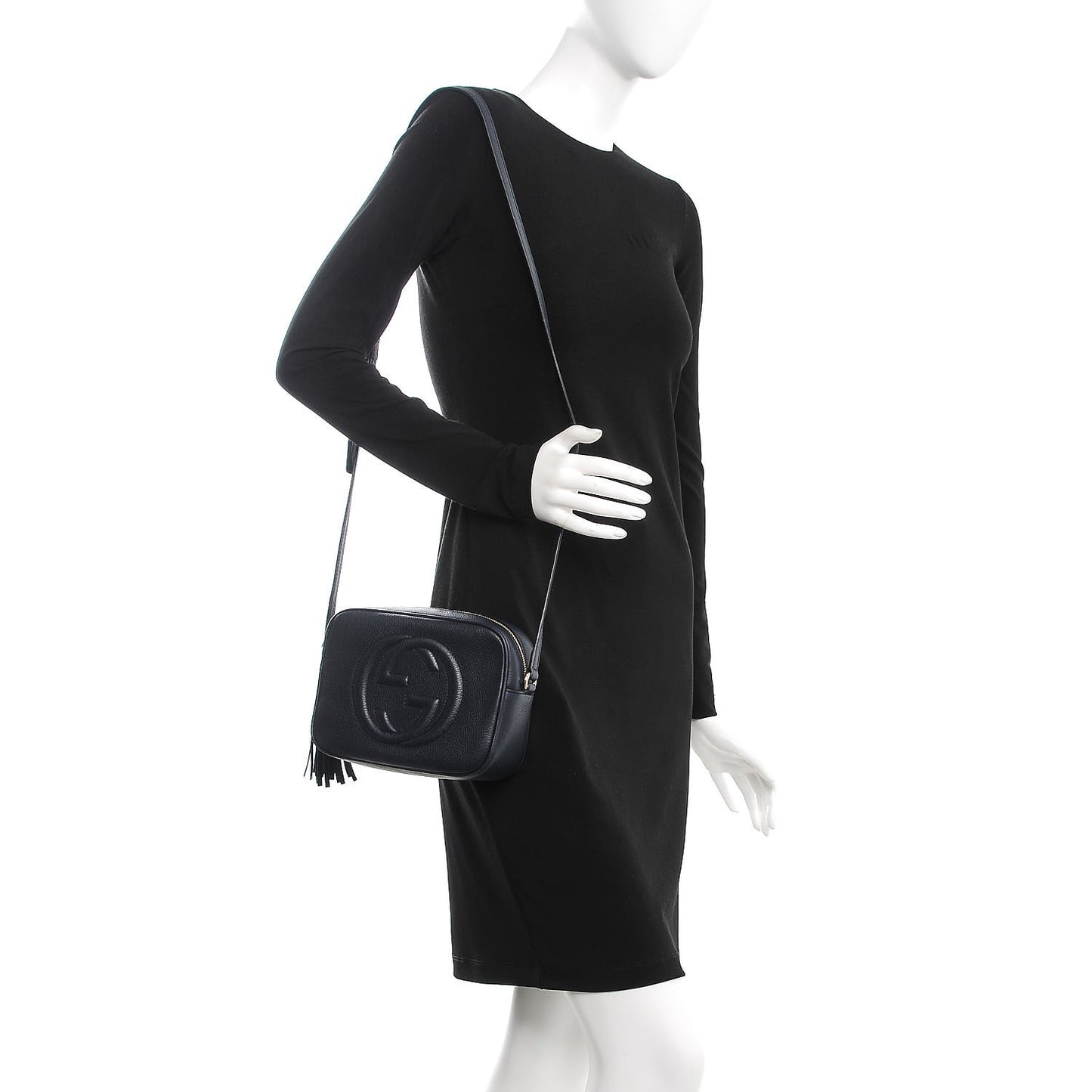 Pebbled Calfskin Small Soho Disco Bag Blue
