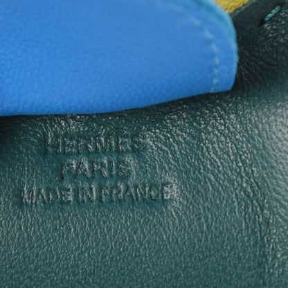 Hermes Milo Lambskin Grigri Rodeo Horse Bag Charm MM Malachite Bleu Zanzibar Lime 3 of 4