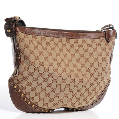 Gucci Monogram Pelham Studded Shoulder Bag Brown 3 of 8