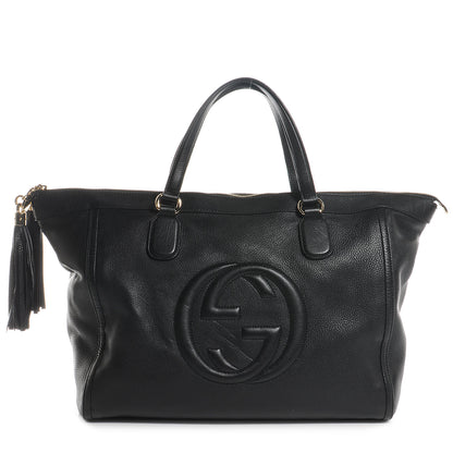 Gucci Pebbled Calfskin Large Soho Top Handle Bag Black 1 of 7