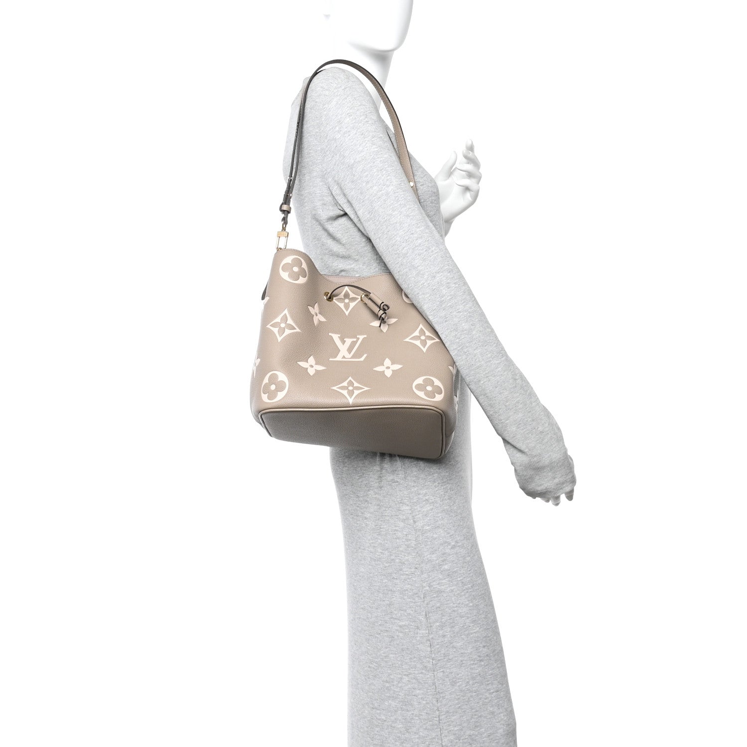Louis Vuitton Empreinte Monogram Giant Neonoe MM Tourterelle Creme 2 of 10