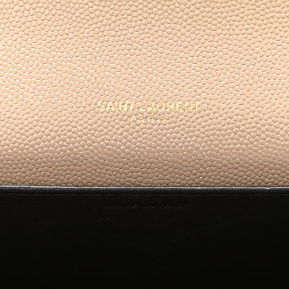 Saint Laurent Grain De Poudre Monogram Uptown Chain Wallet Dark Beige 7 of 9