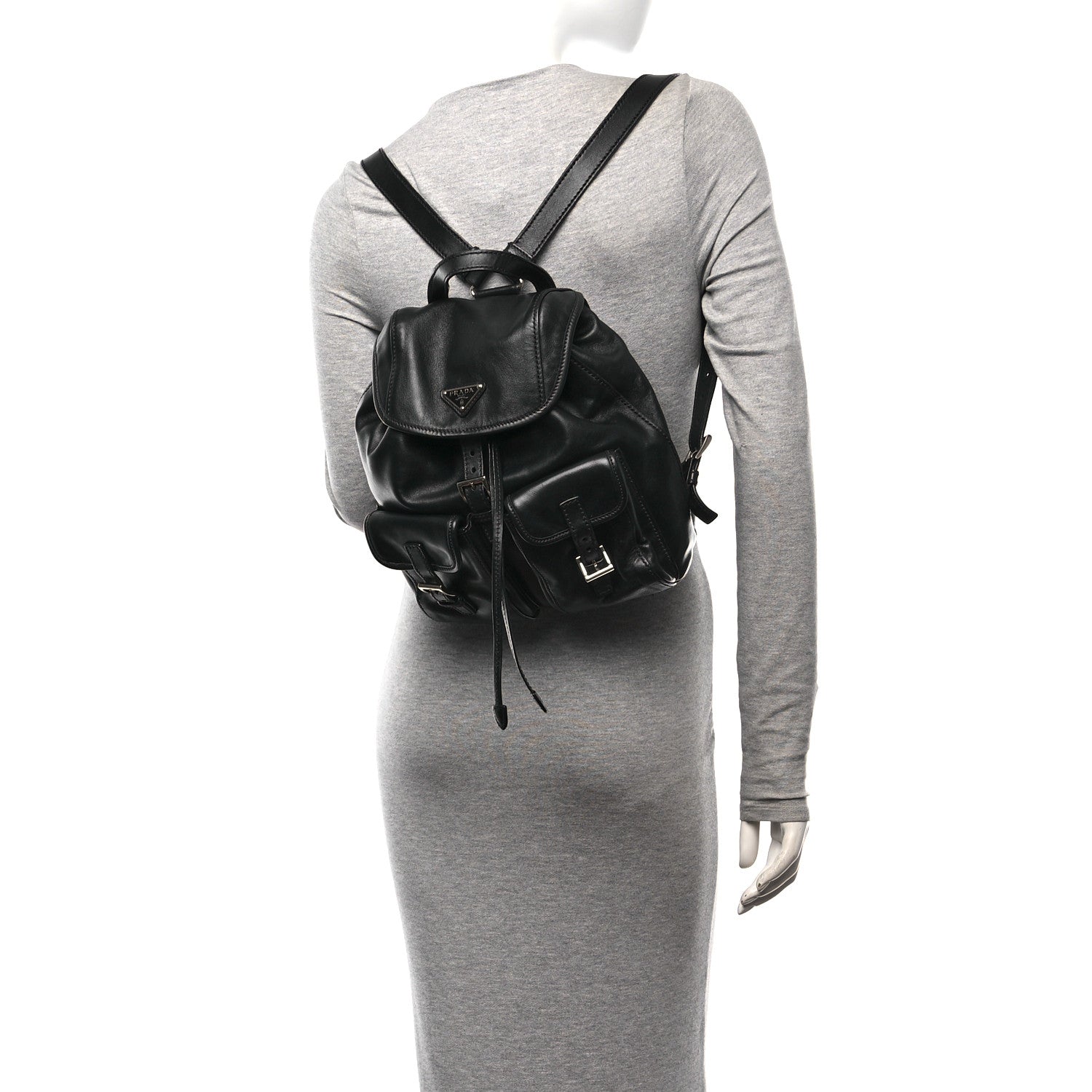 Prada Calfskin Backpack Black 2 of 9