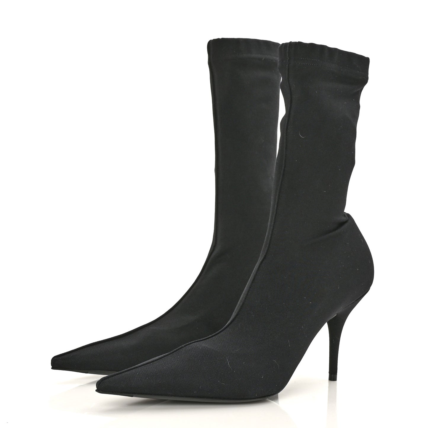Jersey Crepe Extreme Pointed Toe Knife Booties 38 Black