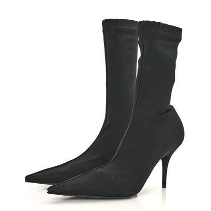 Balenciaga Jersey Crepe Extreme Pointed Toe Knife Booties 38 Black 3 of 6
